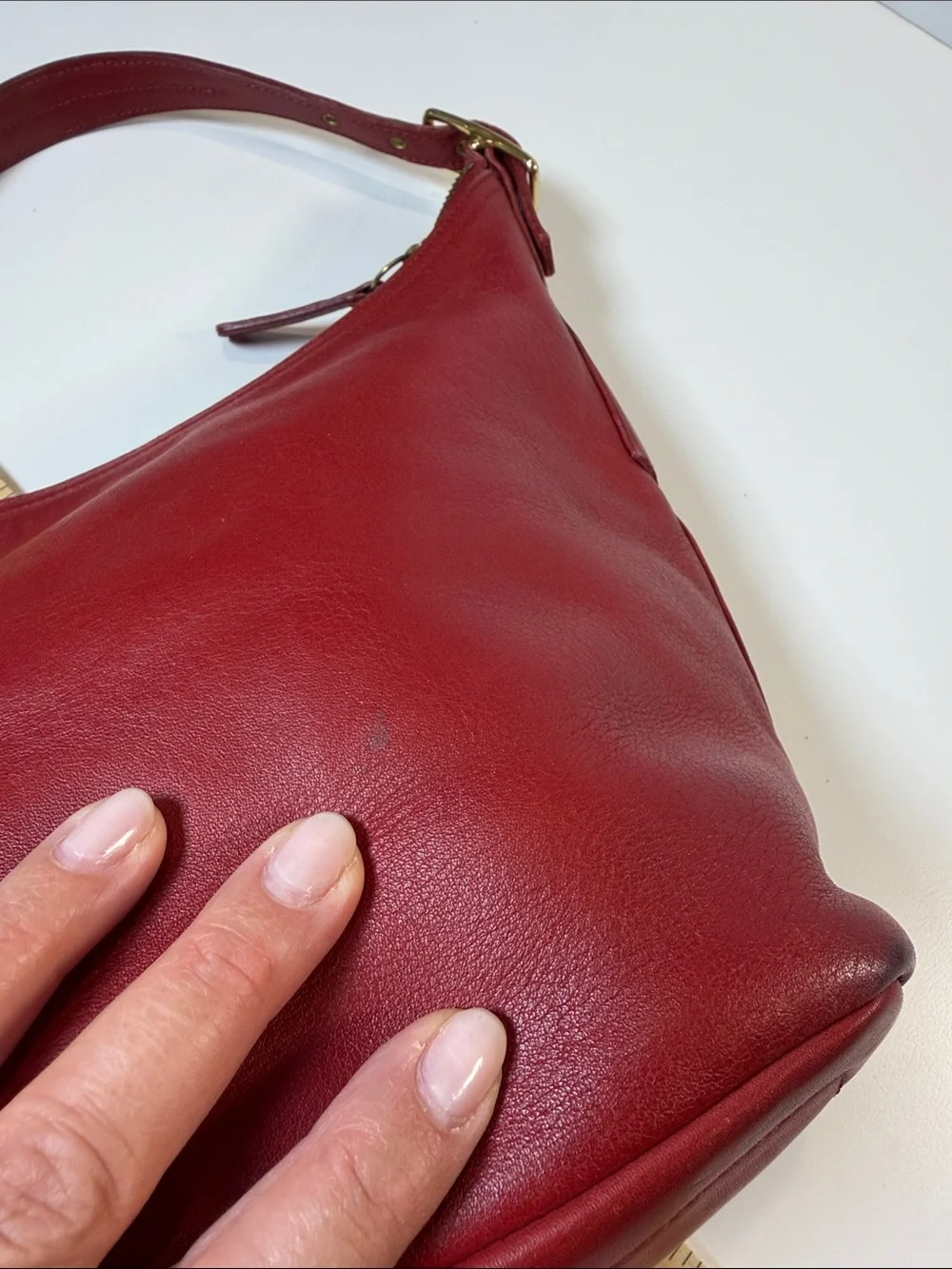Vintage Coach RED Legacy West Hobo bag, style 9823